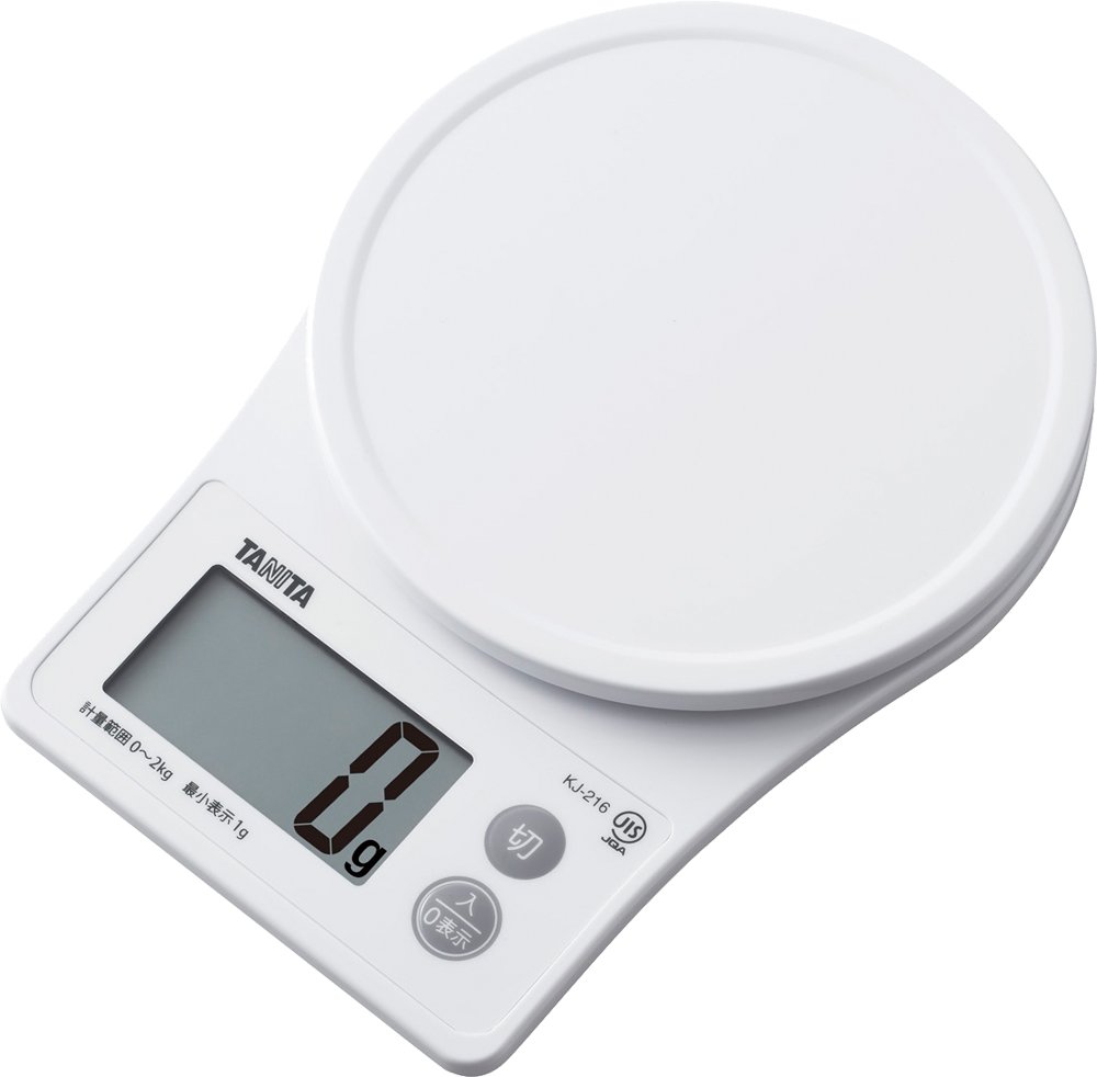 타니타 KJ-216-WH 화이트 2kg 디지털 05 화이트 1g 단위 2000g까지 무게