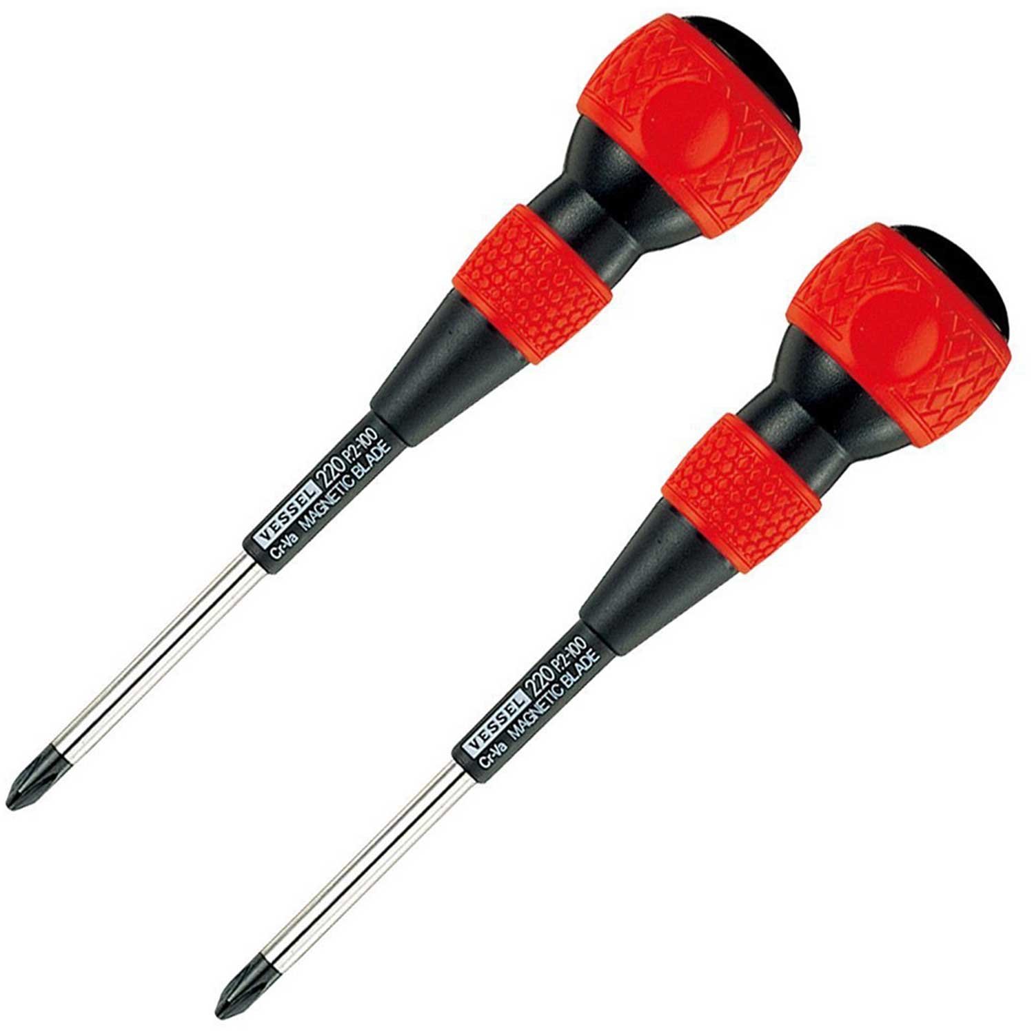 베셀 볼그립 드라이버 No.220 십자 2x100mm 2개입