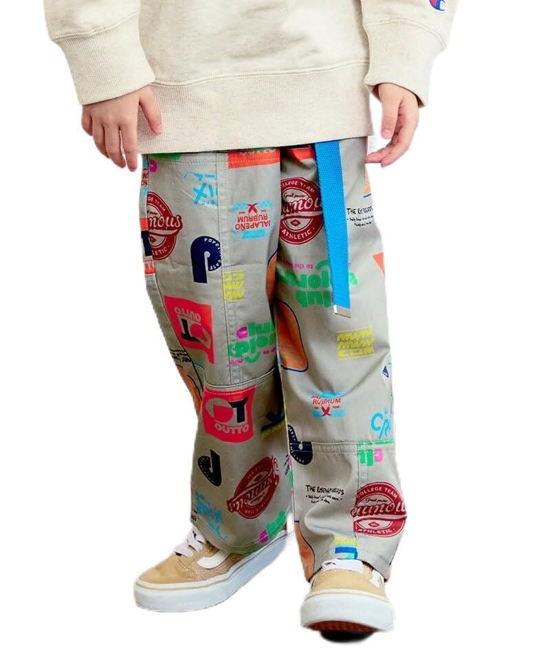 마키즈 카키 트윌 패치워크 롱팬츠 카키 L(130-140)