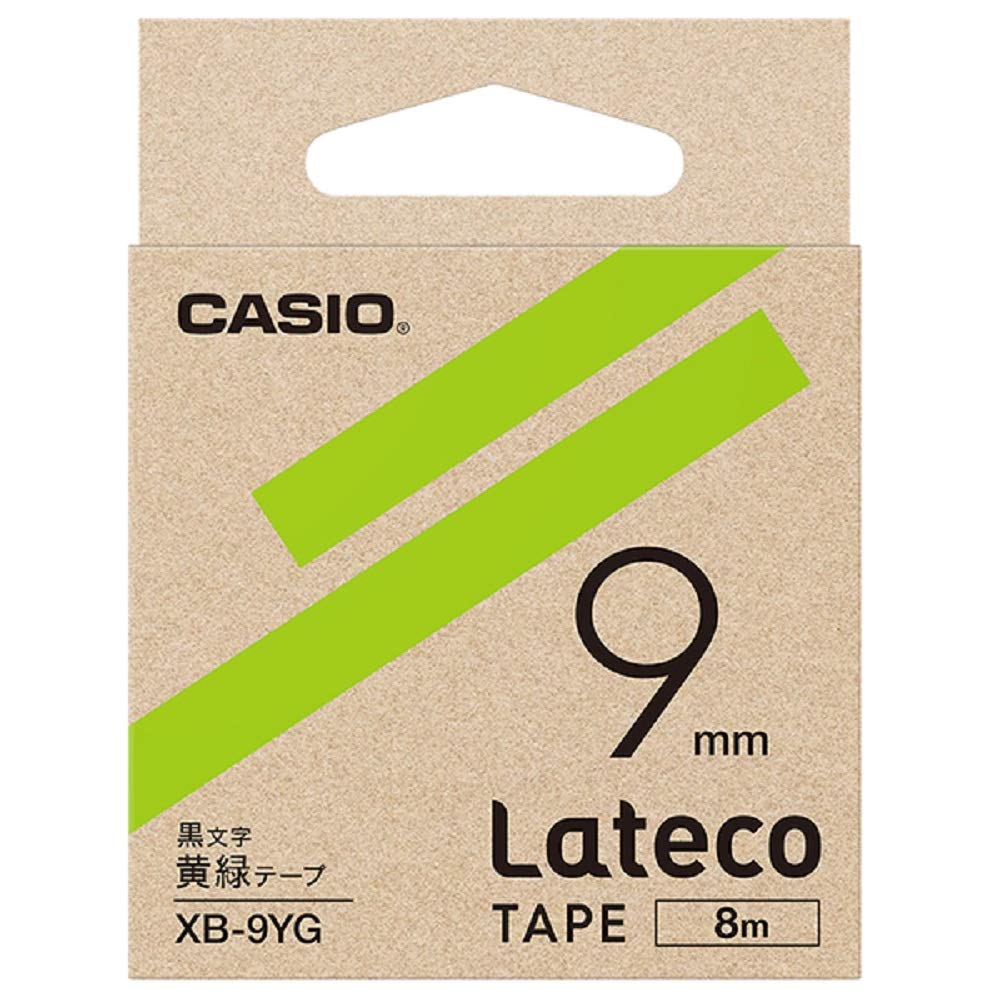 카시오 라테코 황록색 9mm XB-9YG 라벨테이프