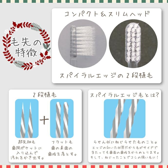 Ci메디컬 엘리트 크리스마스 칫솔 스파이럴모 M 보통 12입 이미지 3