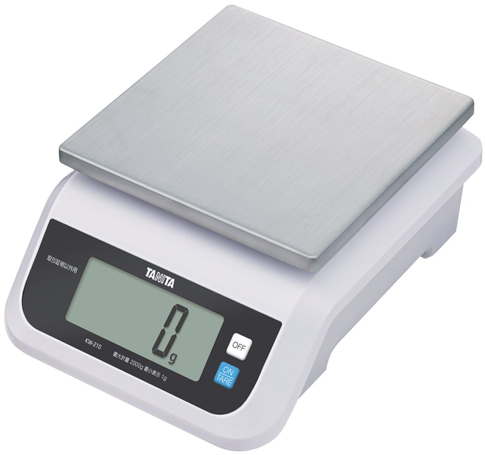 타니타 KW-210 화이트 주방 저울 디지털 2g 단위 5kg까지 방수