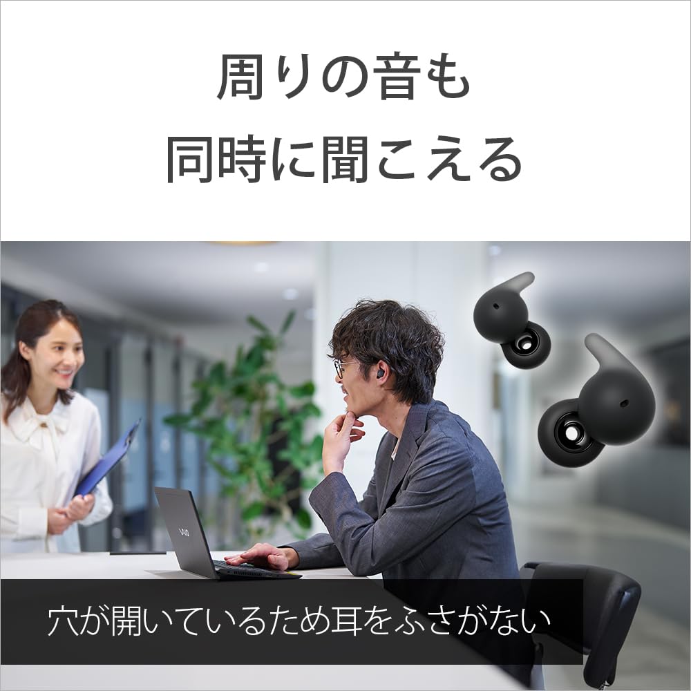 소니 LinkBuds 링크버즈 Open 블랙 WF-L910 완전 무선 이어폰 이미지 5