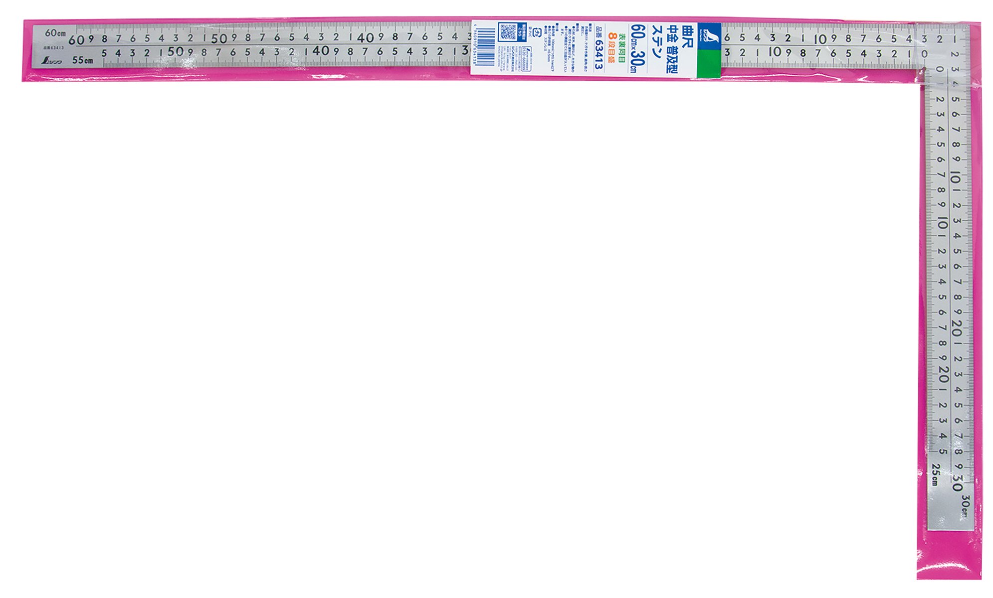신와 중금 보급형 스텐 63413 60x30cm 직각자 8단눈금 이미지 2