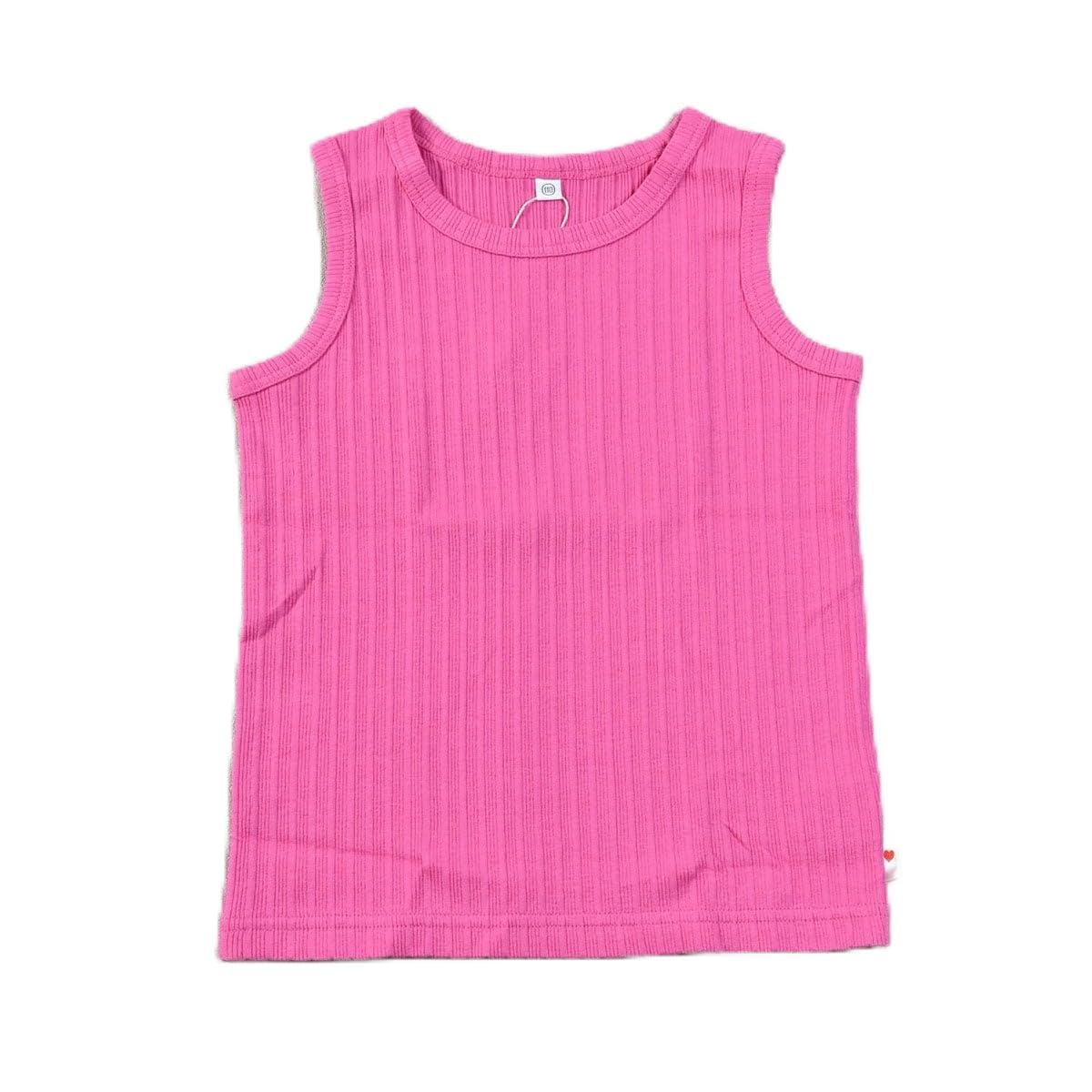 마키즈 무지 골지 민소매 티셔츠 Ｇ３０핑크 90