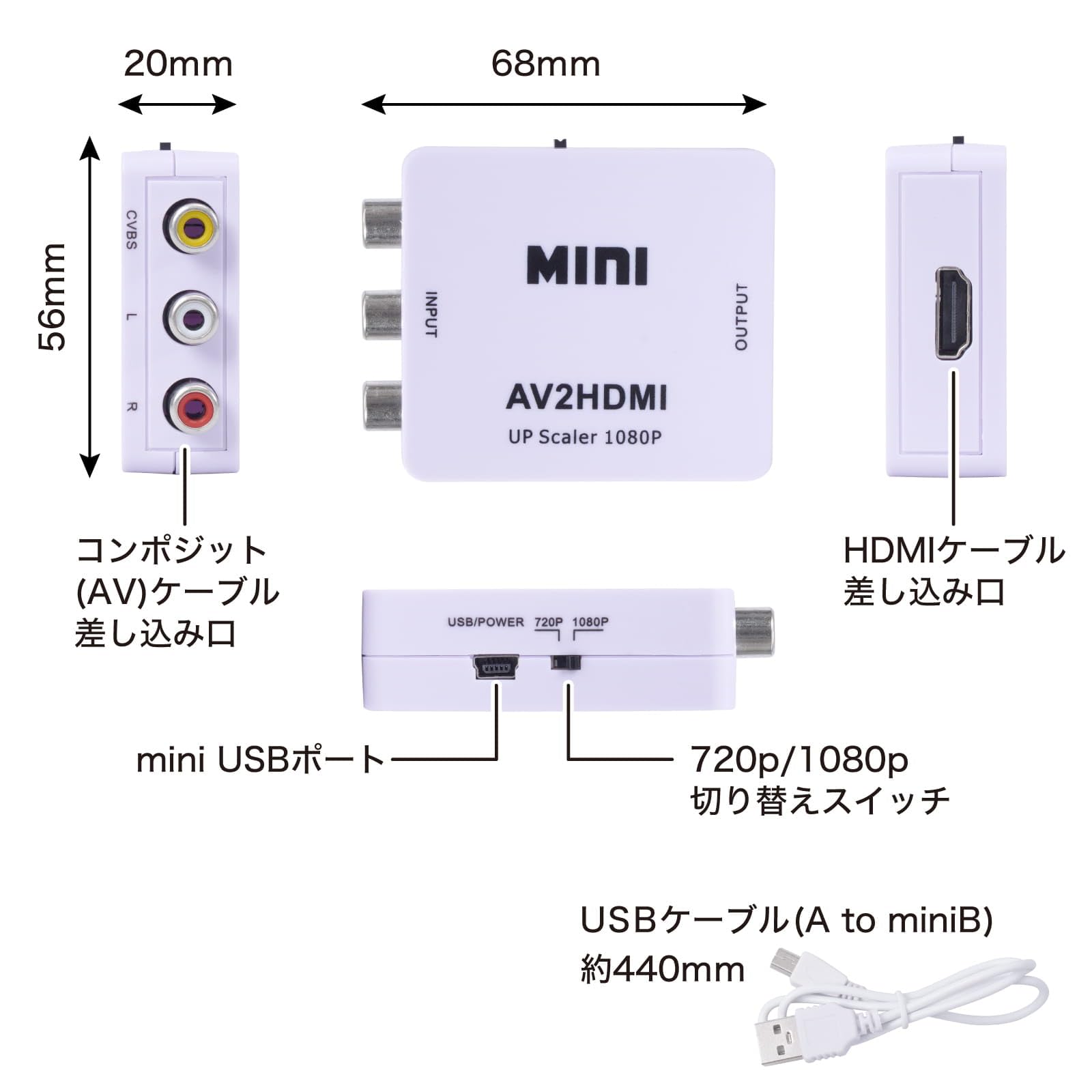 산코 THANKO 컴포지트 HDMI 변환 어댑터 ATHA25CWH 이미지 8