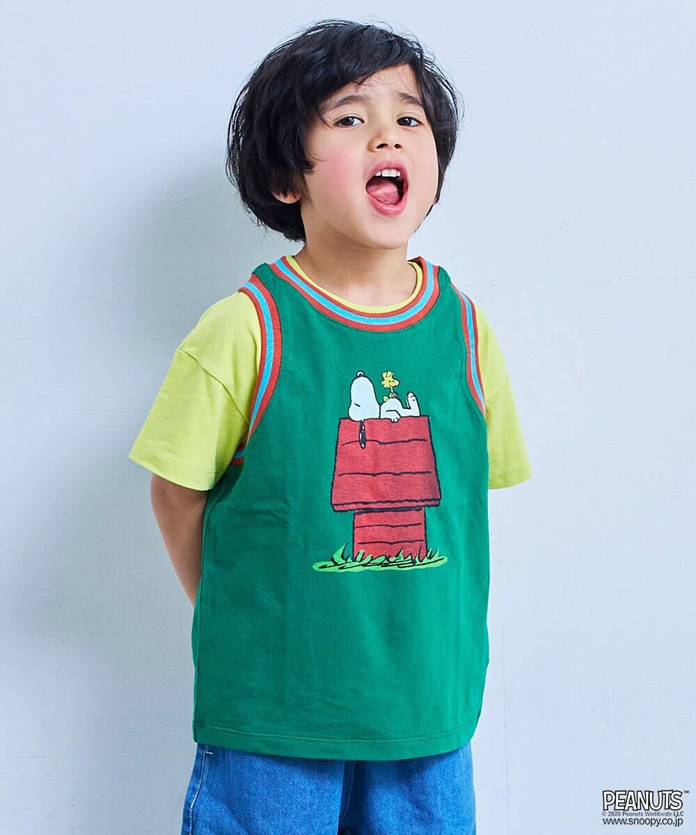 마키즈 피너츠 스누피 라인 리브 민소매 Ｅ６０그린 95 이미지 4