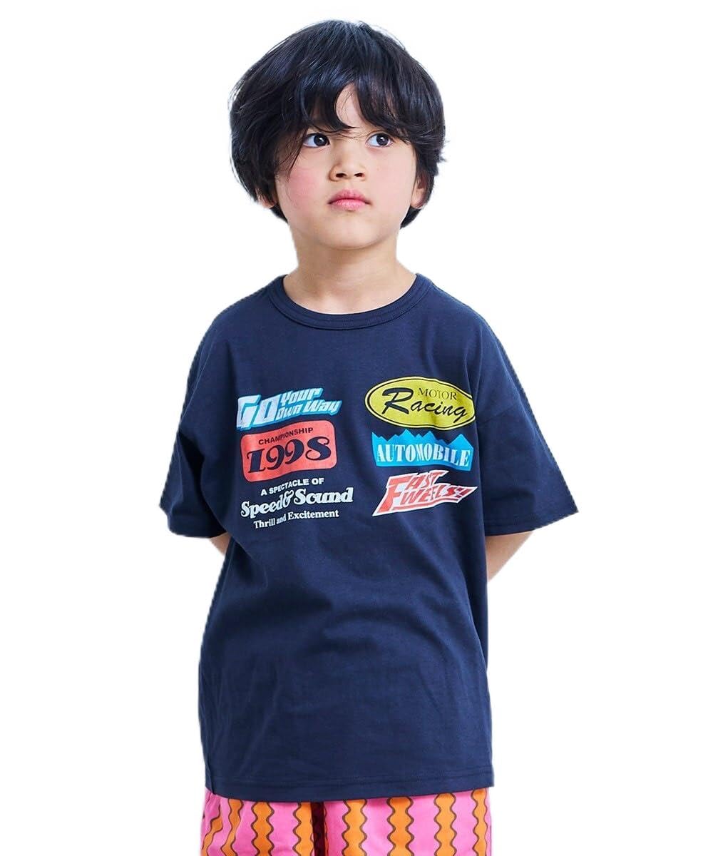 마키즈 COTTON from U.S.A 프린트 반팔 티셔츠 Ｂ９０블랙 110