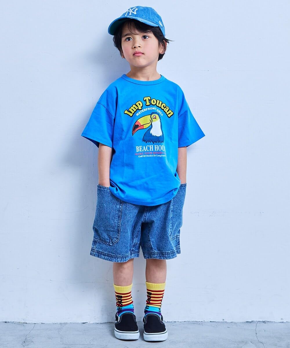 마키즈 COTTON from U.S.A 프린트 반팔 티셔츠 Ｂ９０블랙 110 이미지 7