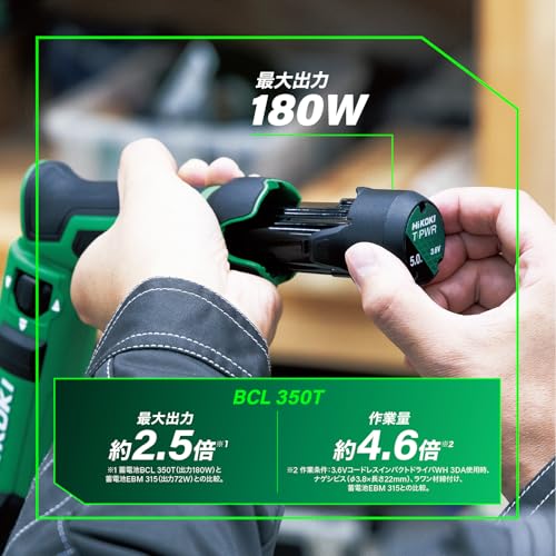 하이코키 탭리스 배터리 BCL350T 3.6V 5.0Ah T-PWR 180W 이미지 2