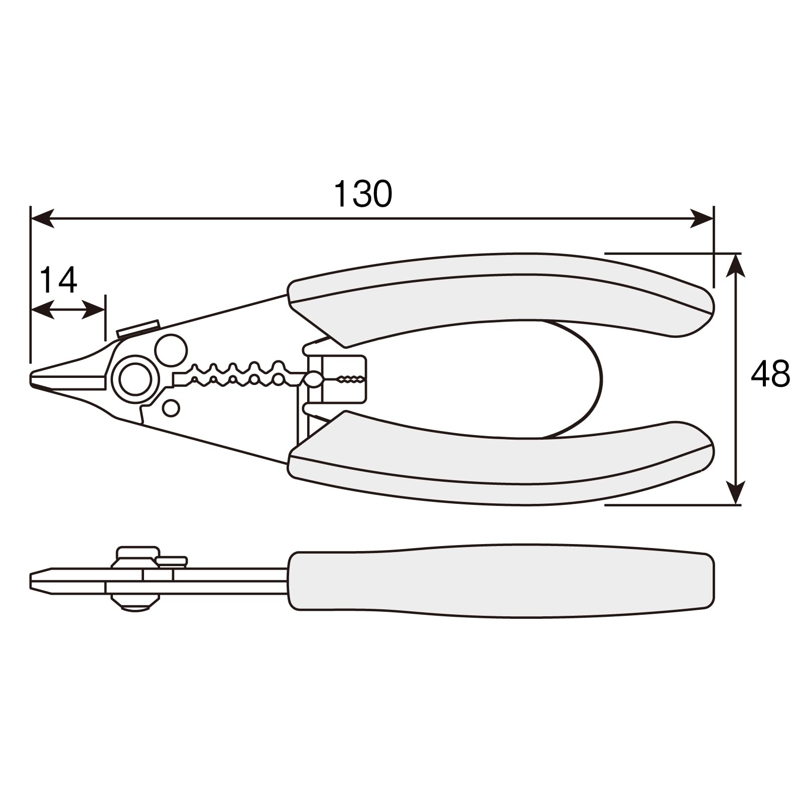 호잔 P-970 와이어 스트리퍼 밀리사이즈선용 130mm 경량 정밀형 이미지 6