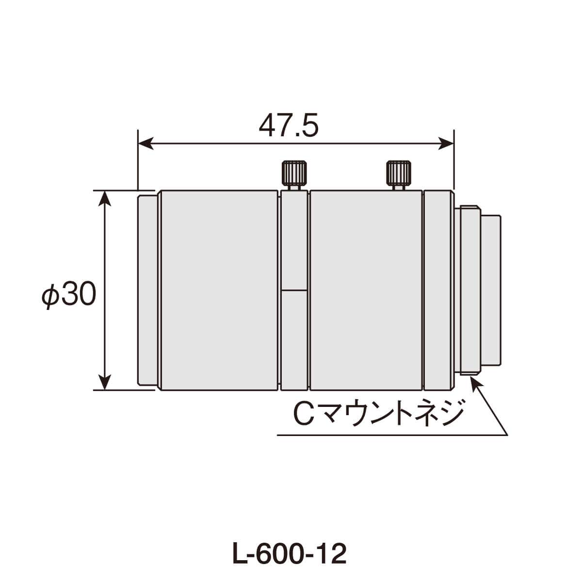 호잔 L-600-12 C마운트 렌즈 12mm 고정 작동거리:100mm-∞ 초점거리:12mm 이미지 3