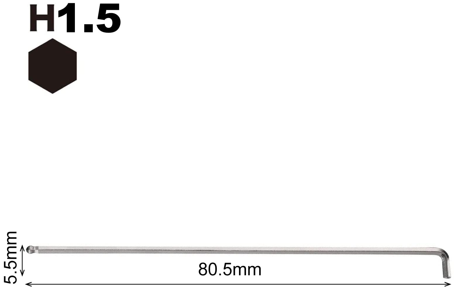 베셀 8200BP-L 1.5mm 볼포인트 L형 육각렌치 롱타입 이미지 2