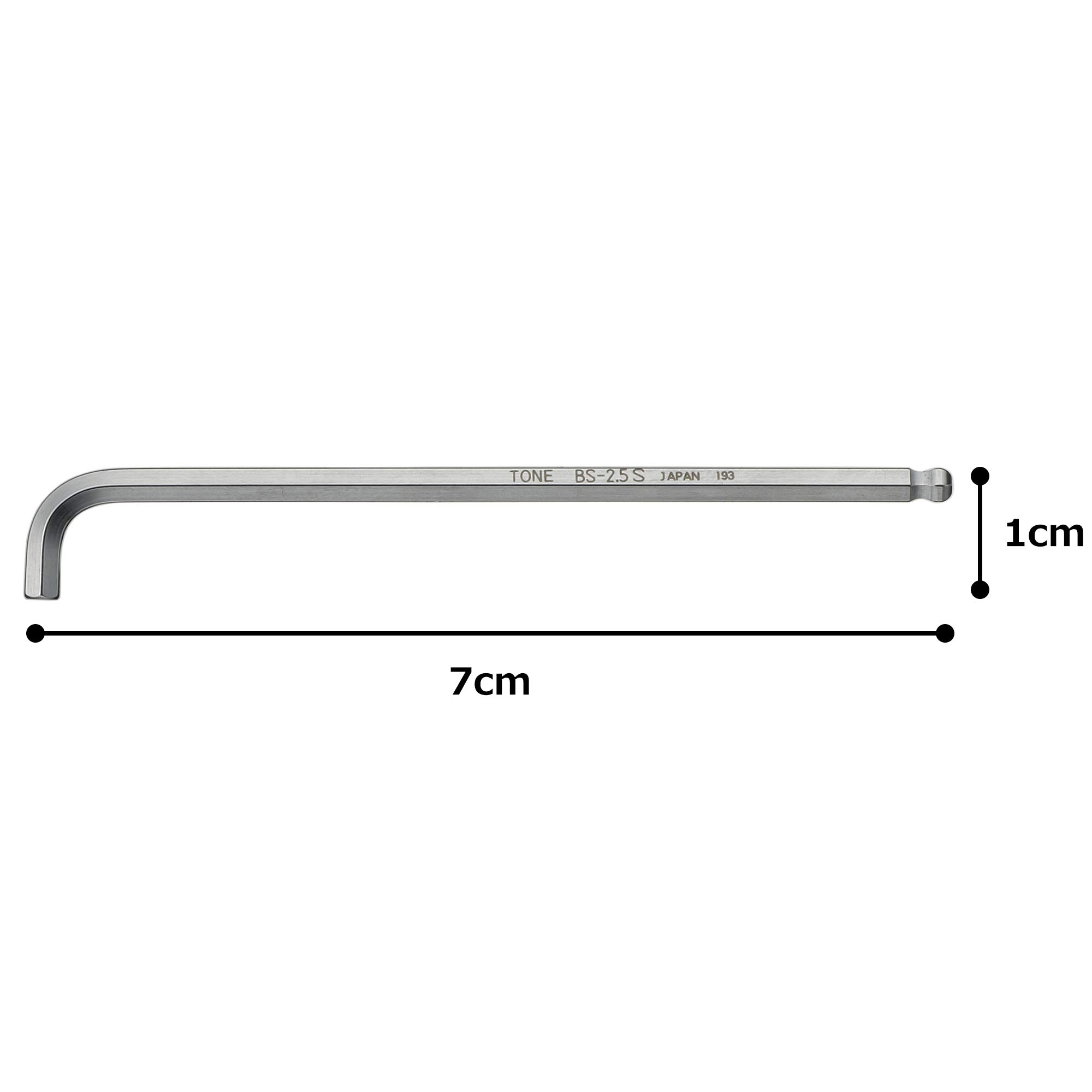 토네 숏 볼포인트 L형 육각렌치 BS-2.5S 2.5mm 이미지 4