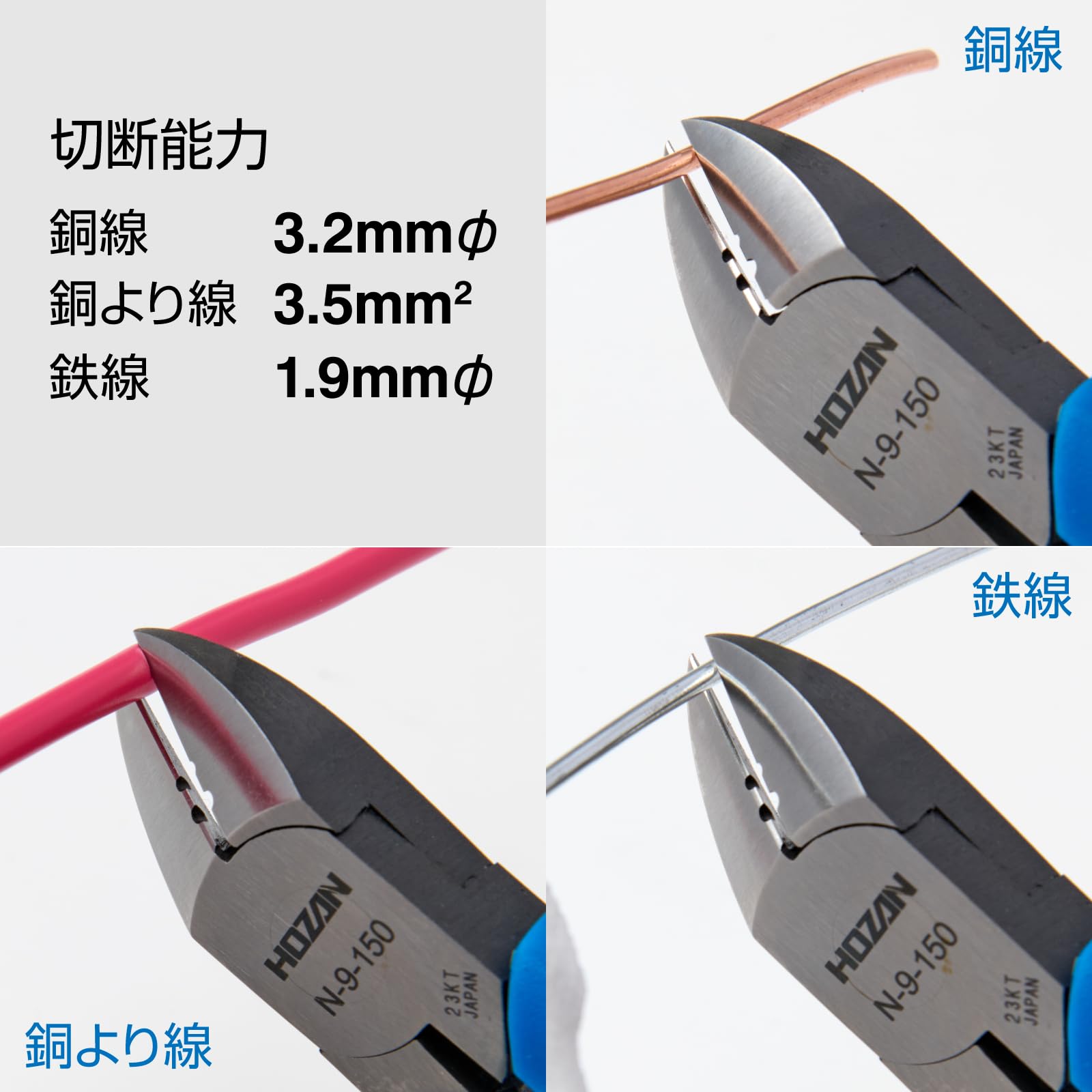 호잔 굵은 선 대응 니퍼 N-9-150 150mm 이미지 2