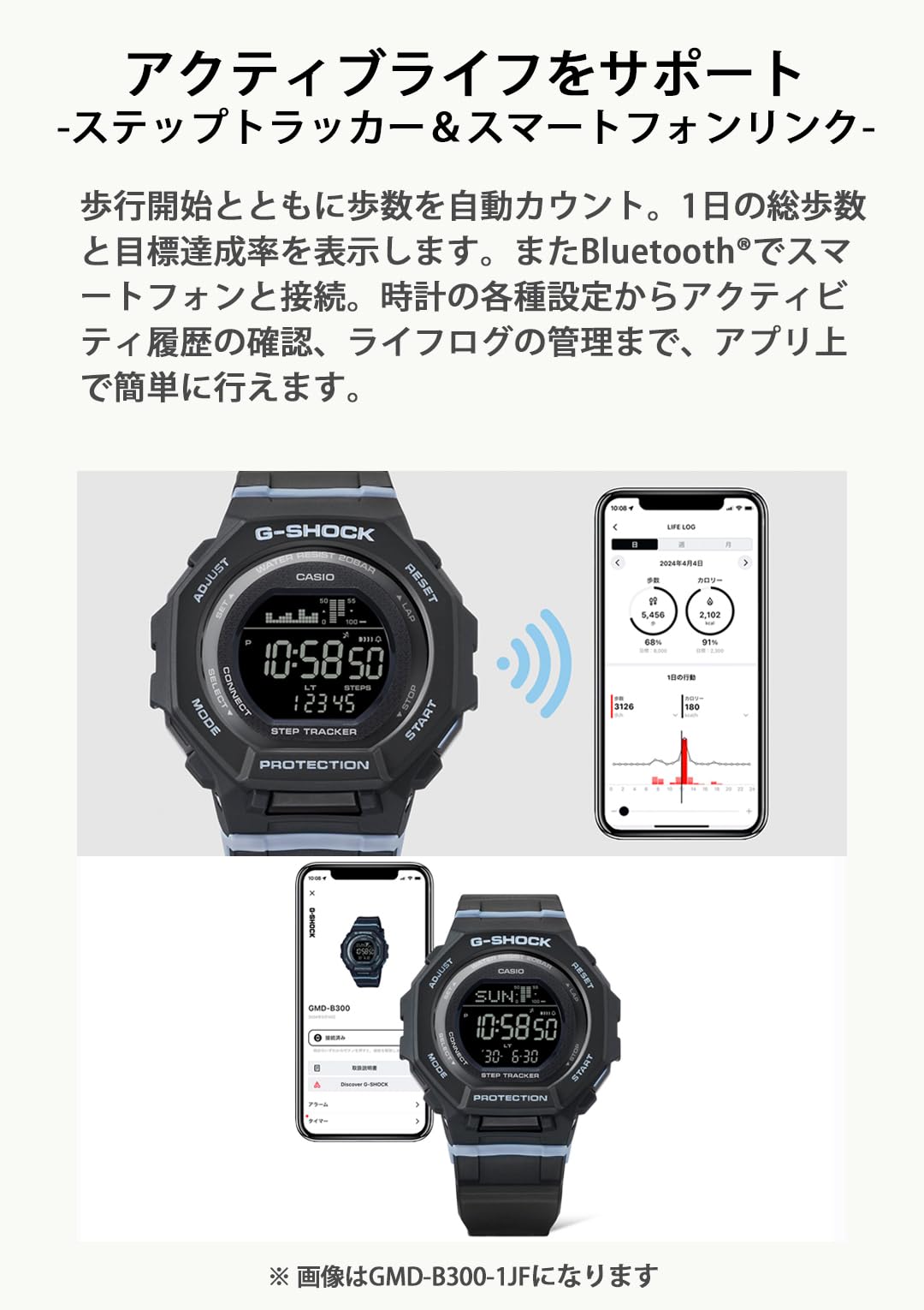 카시오 지샥 지스쿼드 GBD-300-1JF 커플 시계 블랙 베이지 이미지 7