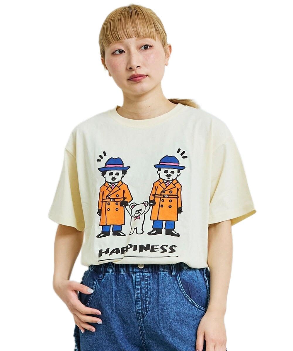 마키즈 유키 호리모토 퍼니 반팔 티셔츠 성인용 패밀리룩 B10 오프화이트 1