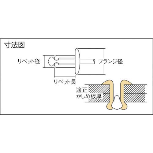 롭텍스 NSA48EB 300개입 알루미늄 스틸 블라인드 리벳 이미지 5