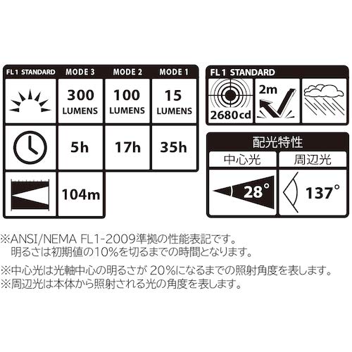 타지마 LE-F305D-SP LED 헤드랜턴 300루멘 화이트 이미지 3