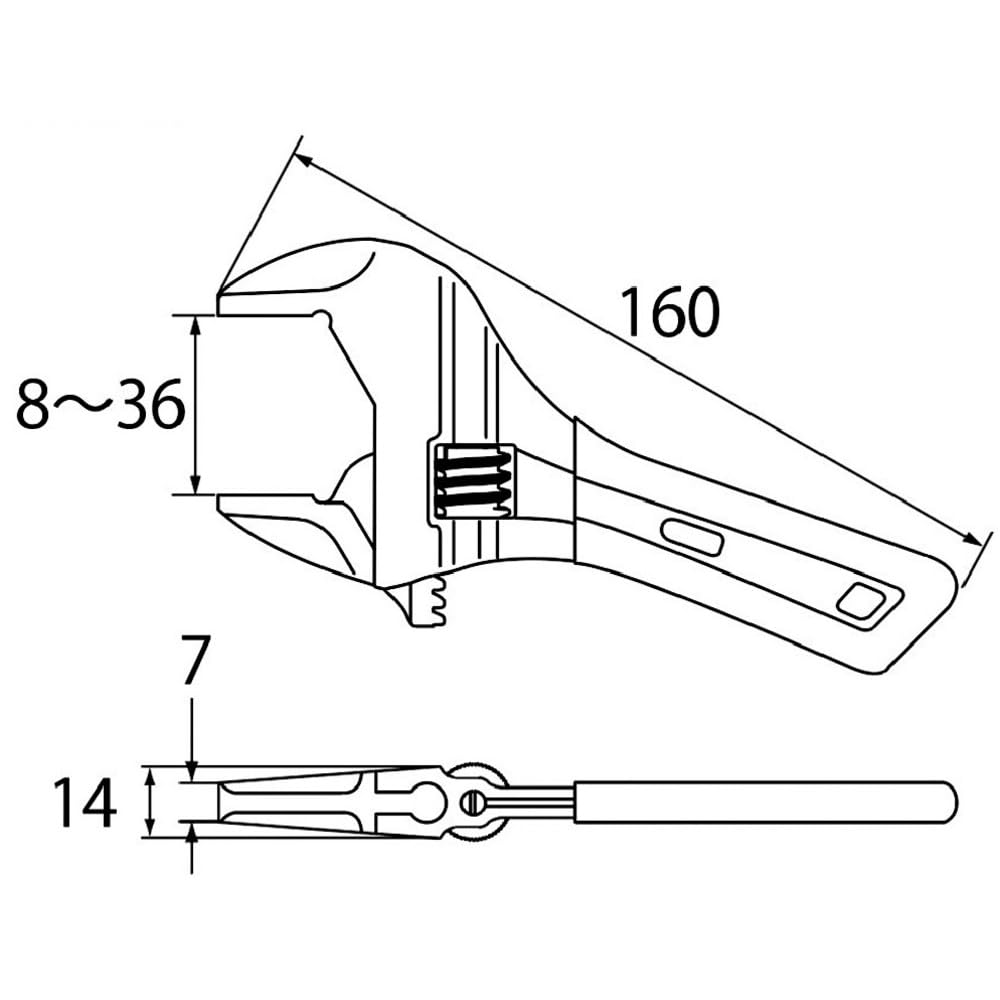 롭텍스 포켓 몽키 X그립 UM30XDS 139mm 몽키렌치 이미지 2