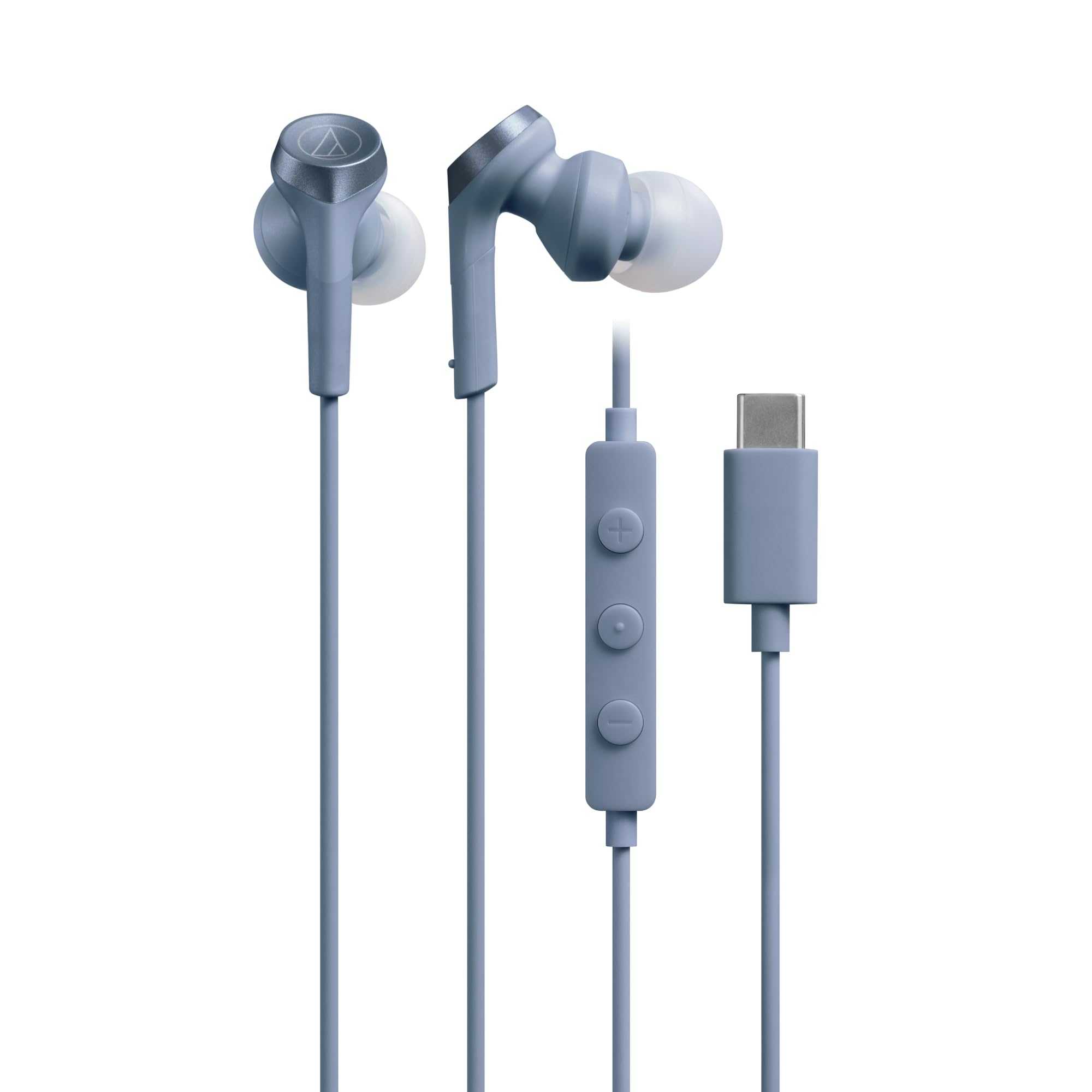 오디오테크니카 솔리드베이스 ATH-CKS330C 블루 유선 이어폰 마이크 내장 USB-C
