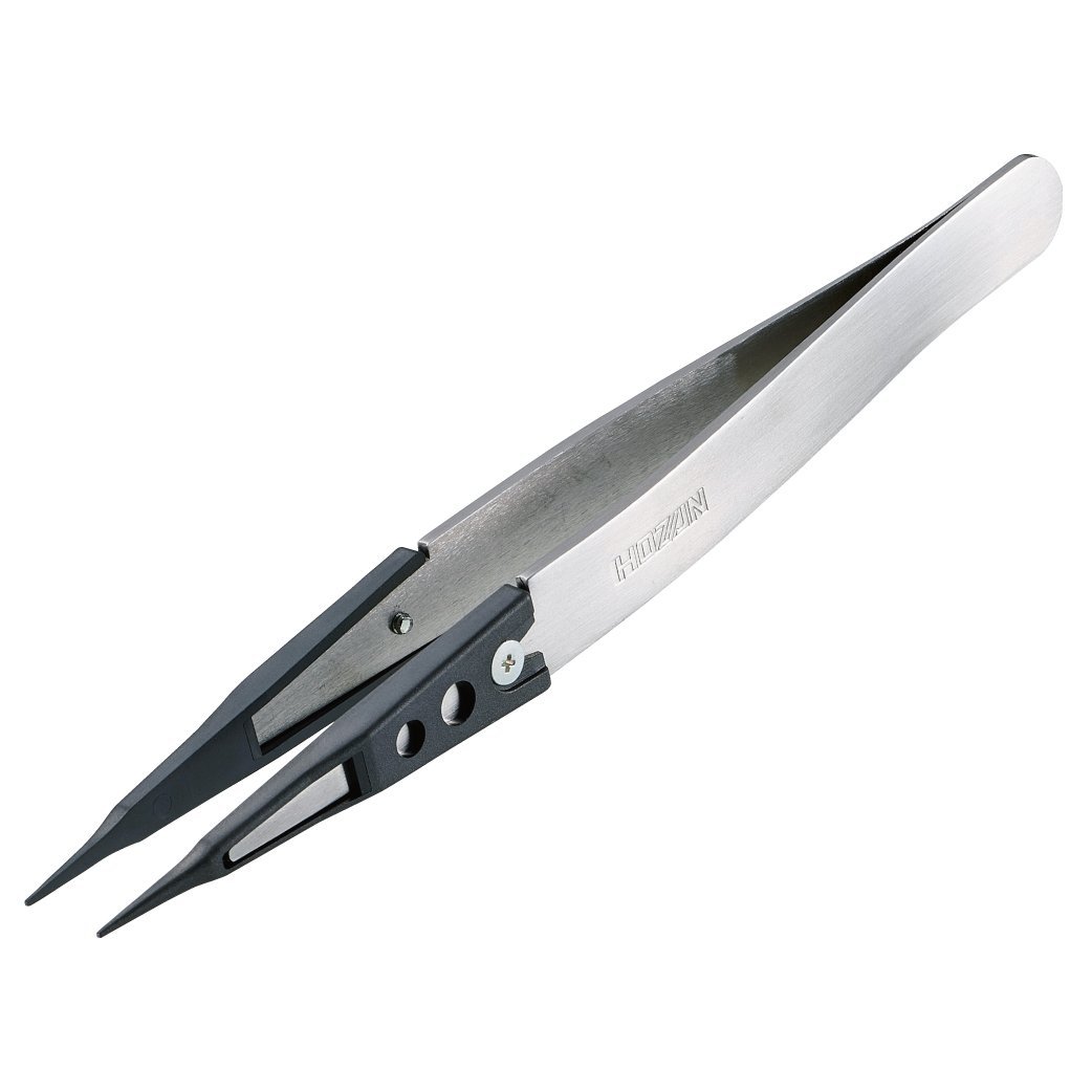 호잔 ESD 칩 교체형 정밀 핀셋 P-644-S 0.6mm 핀셋 단품 팁 폭:0.6mm