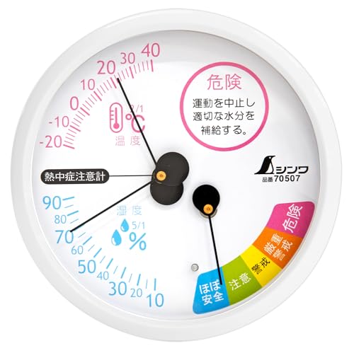신와 F-3M 화이트 10cm 원형 온습도계