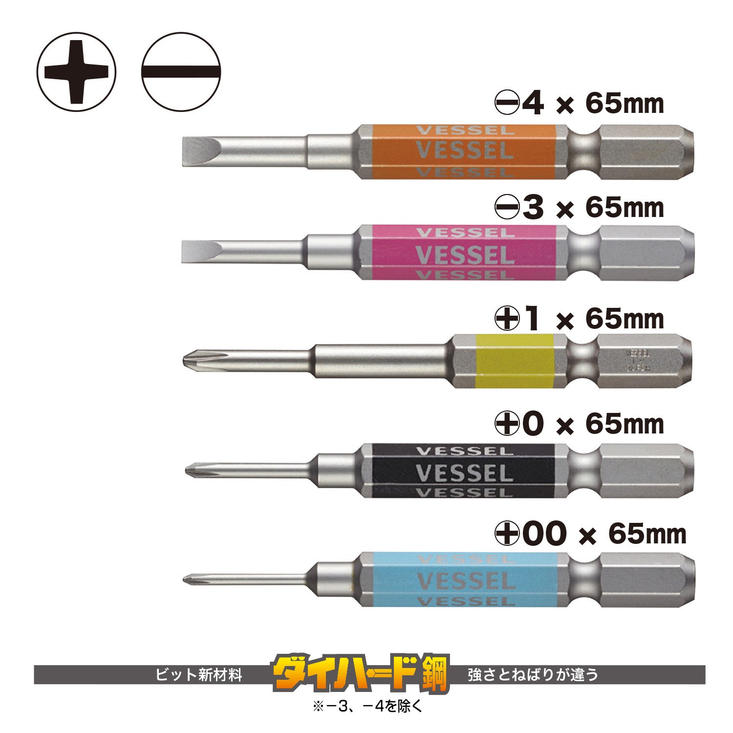 베셀 고사이 비트 정밀 5종 세트 GS5P-03 65mm 전동 드라이버 비트 이미지 2