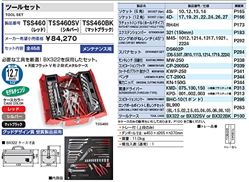 토네 TSS460 레드 12.7mm 1/2인치 공구 세트 46점 이미지 2