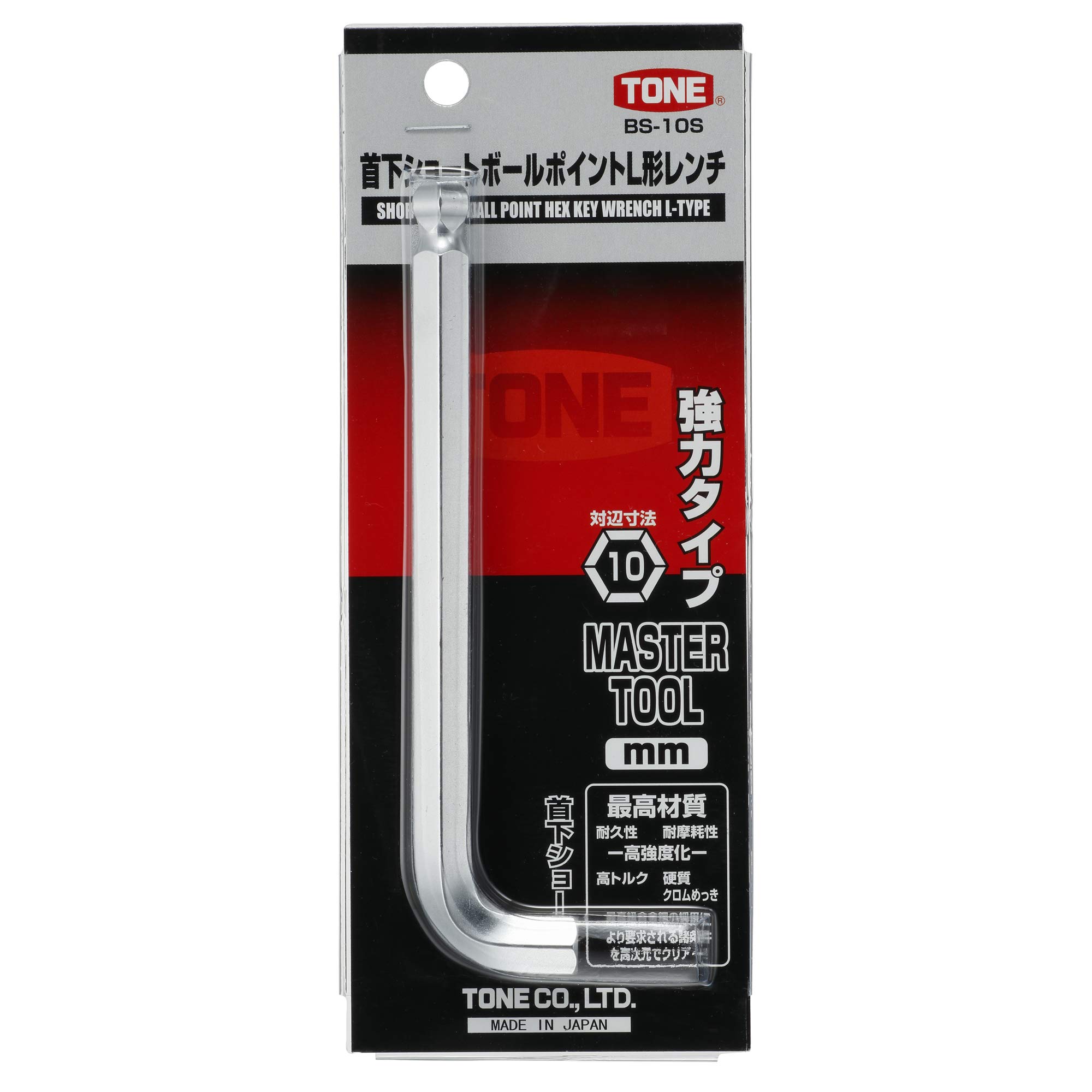 토네 숏 볼포인트 L형 육각렌치 BS-10S 10mm 이미지 3
