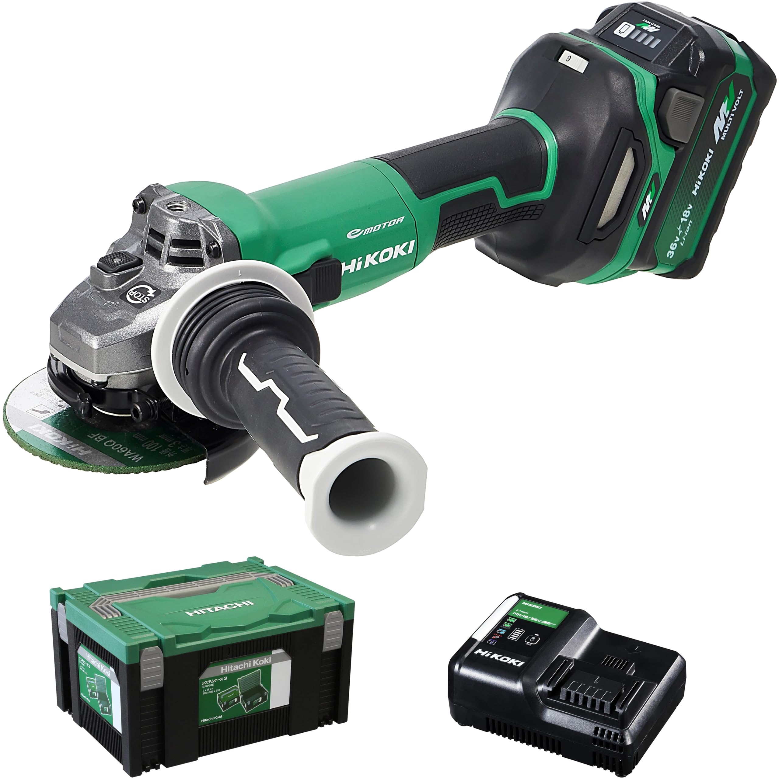 하이코키 G3610DC XPZ 100mm 충전 그라인더 1500W 배터리1개 세트