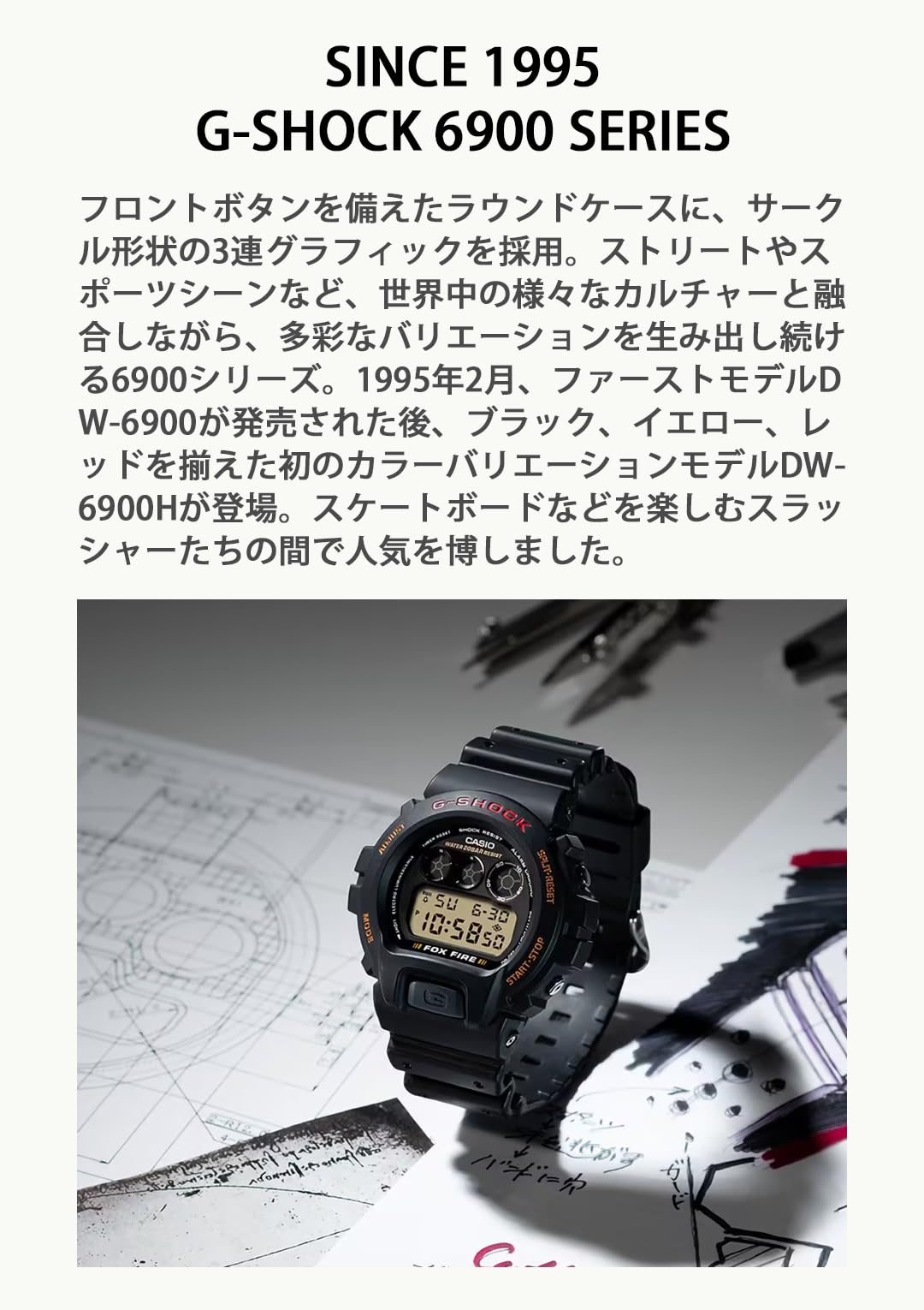 카시오 지샥 6900 시리즈 30주년 기념 DW-6900TR-4JR 레드 스페셜 컬러 이미지 4