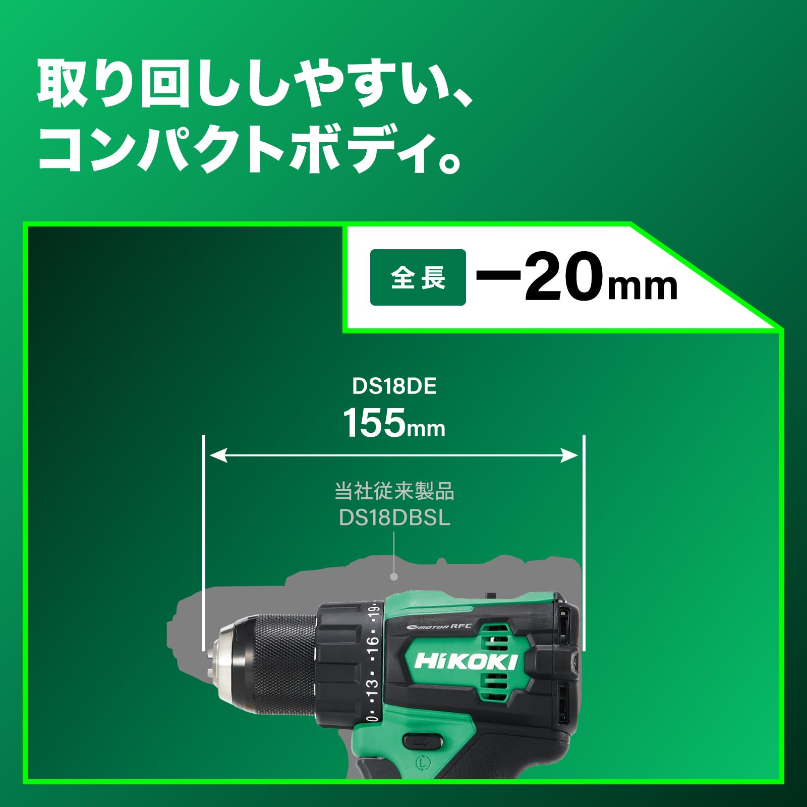하이코키 DS18DE 18V 충전식 드라이버 드릴 스타터 키트 이미지 2