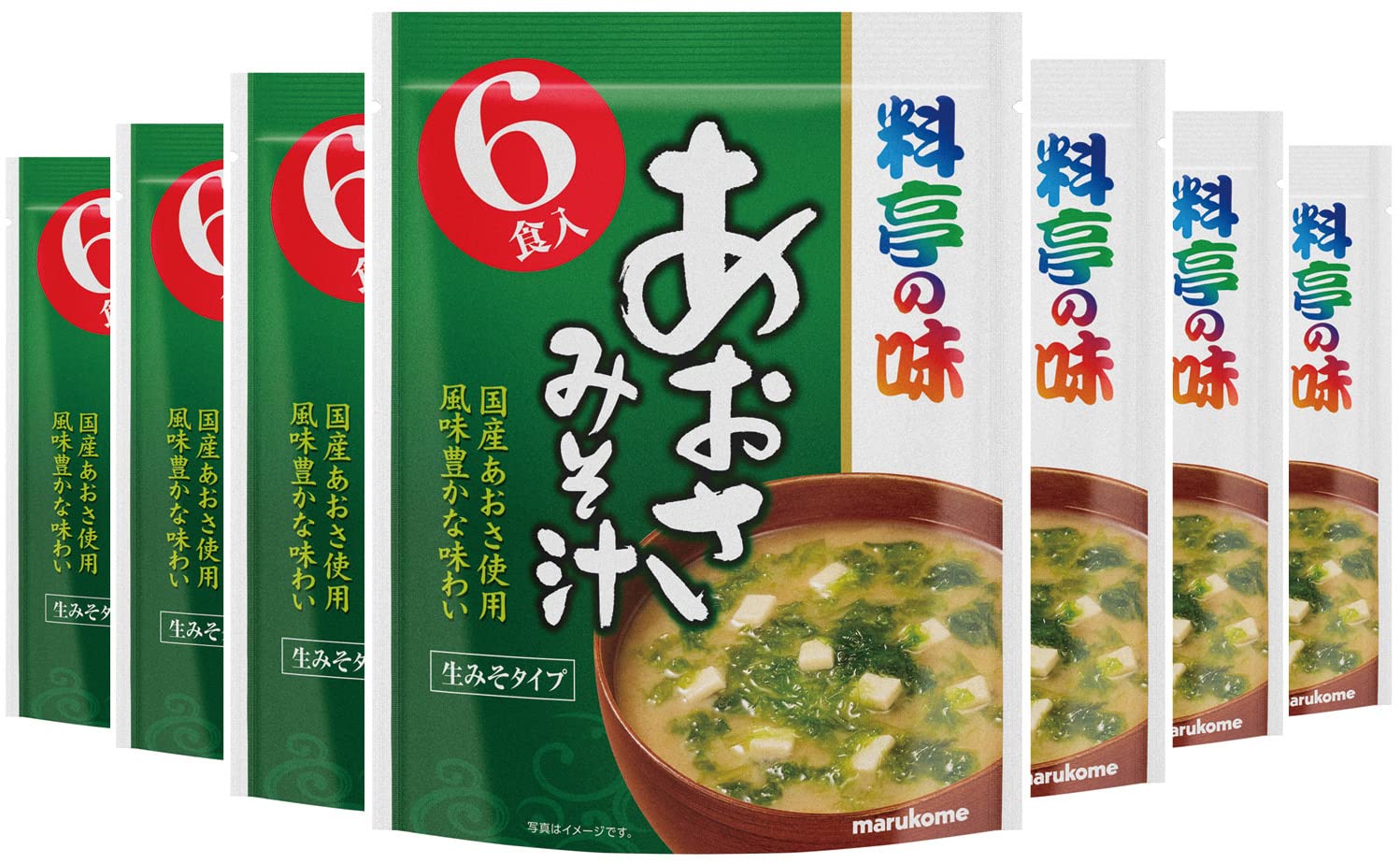 마루코메 료테이노아지 아오사 즉석 미소된장국 6식 7개입 국산 파래 사용
