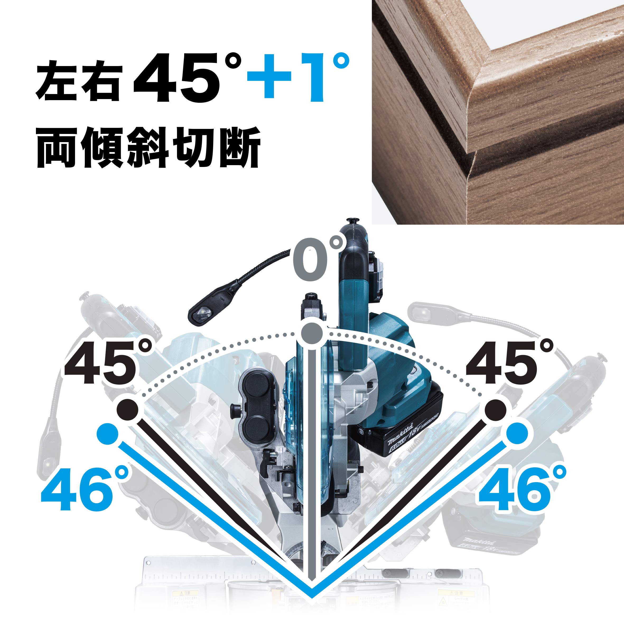 마키타 18V 충전식 슬라이드 각도절단기 LS610DZ 165mm 이미지 4