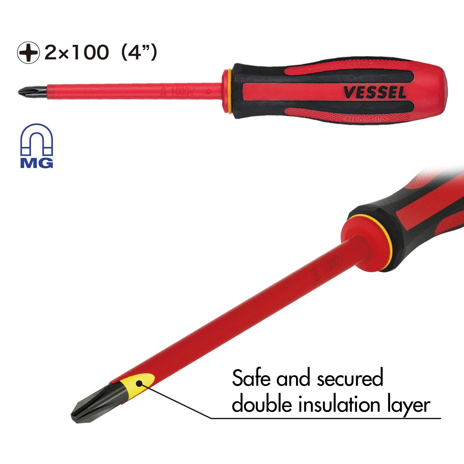 베셀 메가도라 960PS 절연 콤비 드라이버 PS2x100mm VDE인증 이미지 2