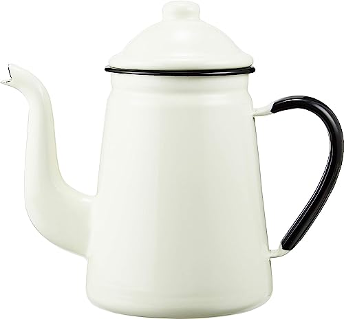 노다호로 기린 1.6L 법랑 커피포트 화이트 가스레인지용