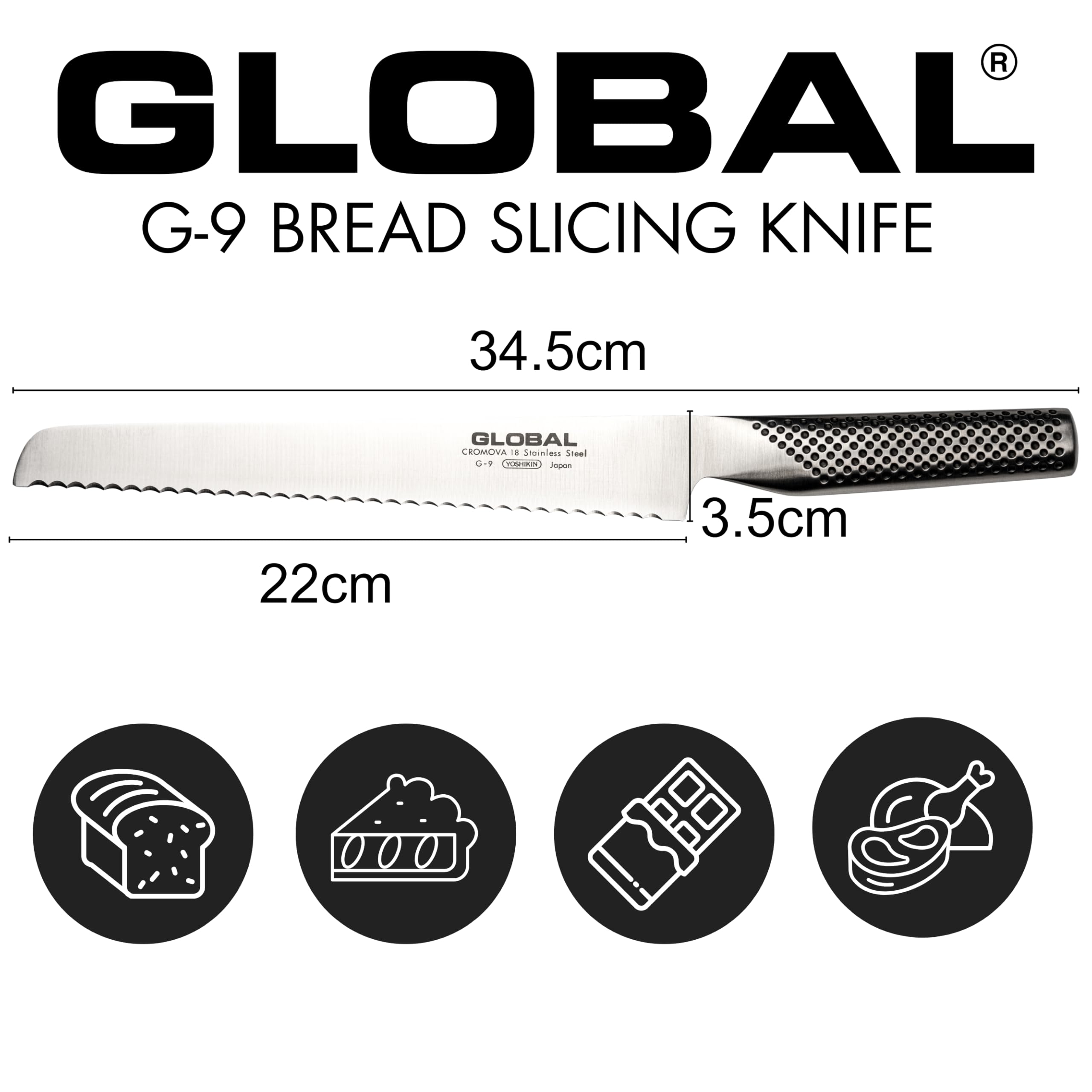 글로벌 G-9 빵칼 22cm 이미지 3