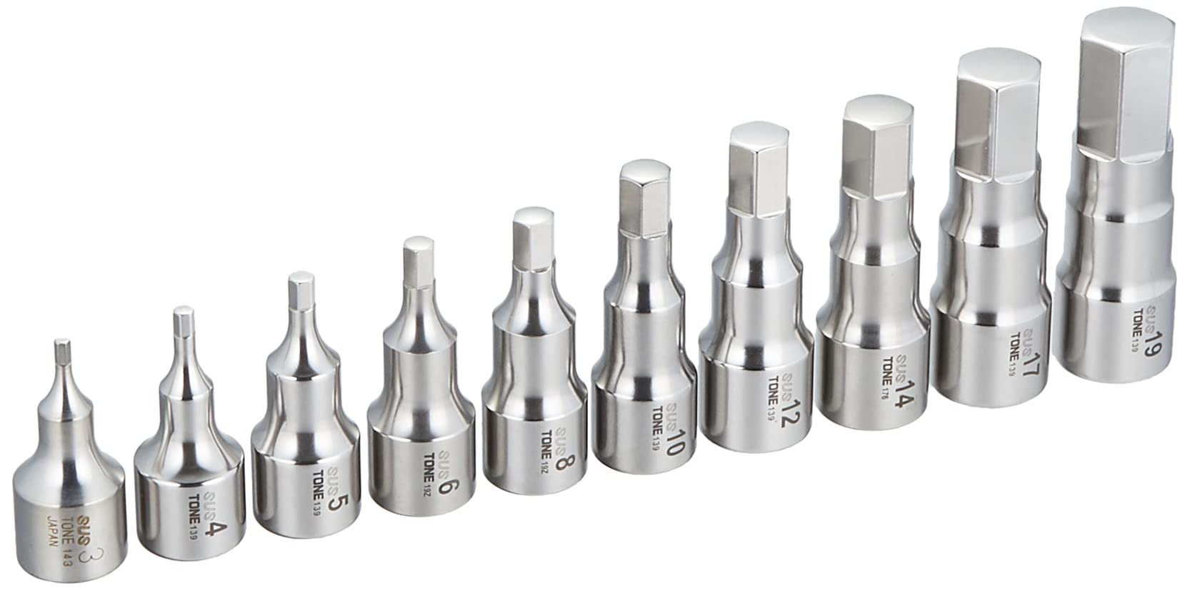 토네 SHH410 12.7mm SUS 육각 소켓 세트 홀더 포함 10점