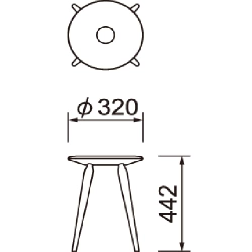 텐도목공 옐로우 T-3140MD-YA 스툴 화이트비치 스태킹 이미지 3