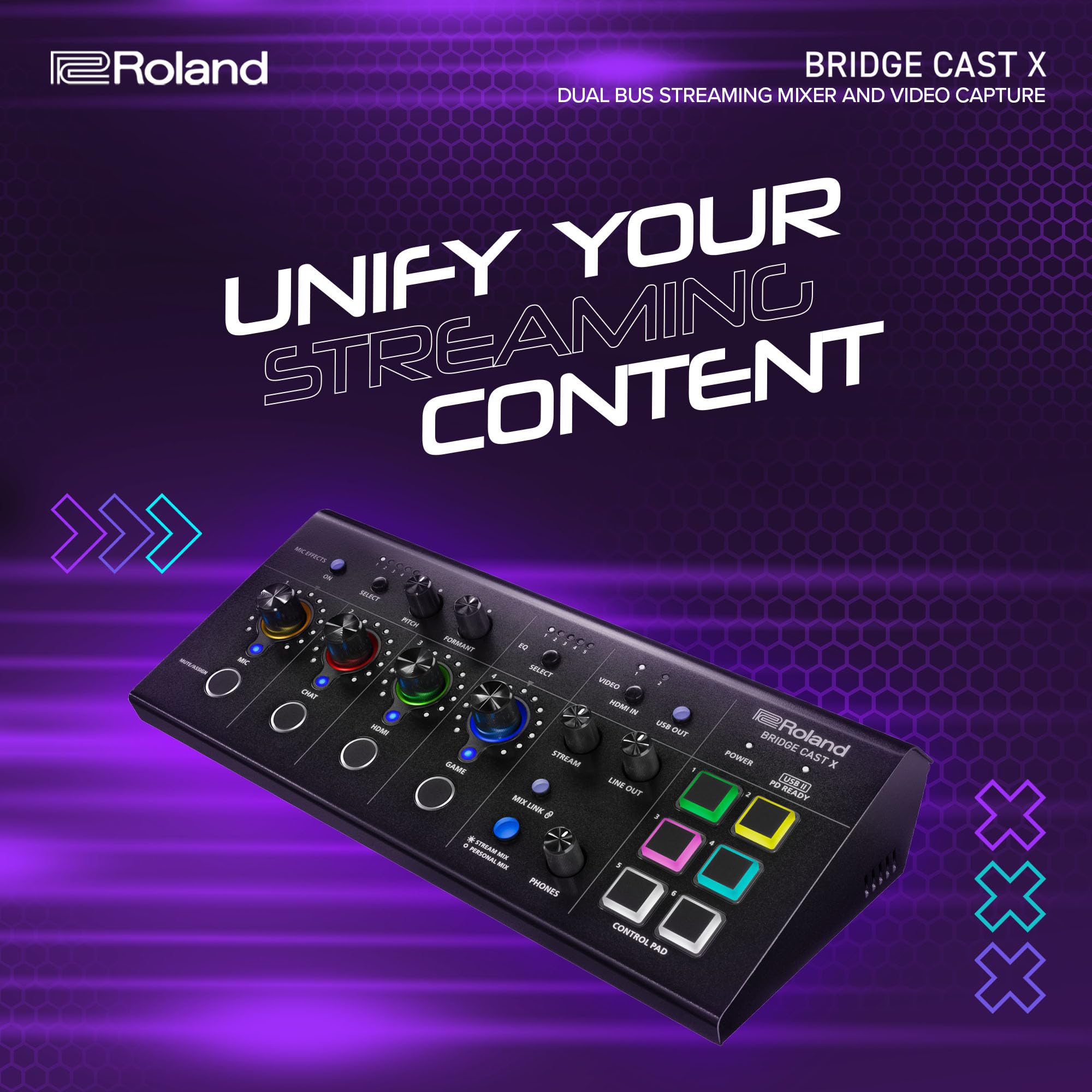 롤랜드 BRIDGECSTX HDMI 비디오 캡처 게이밍 오디오 믹서 스트리밍용 이미지 2
