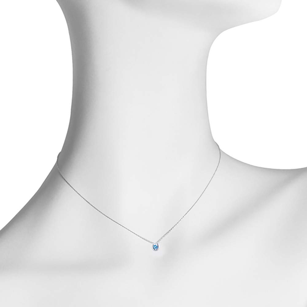 교세라 말발굽 블루토파즈 K18 화이트골드 목걸이 3mm 이미지 5
