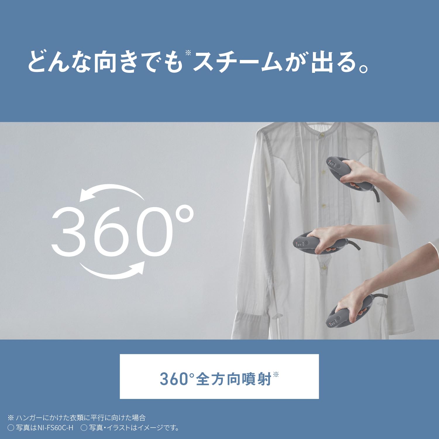 파나소닉 모카그레이지 NI-FS60C-H 핸디형 스팀다리미 콤팩트 이미지 8