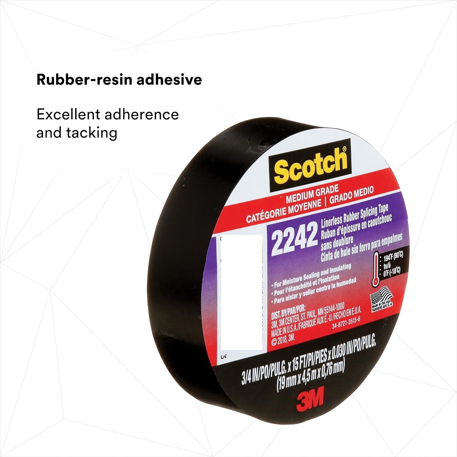 3M 스코치 2242 블랙 자기융착 절연테이프 19mm폭 1롤 이미지 3