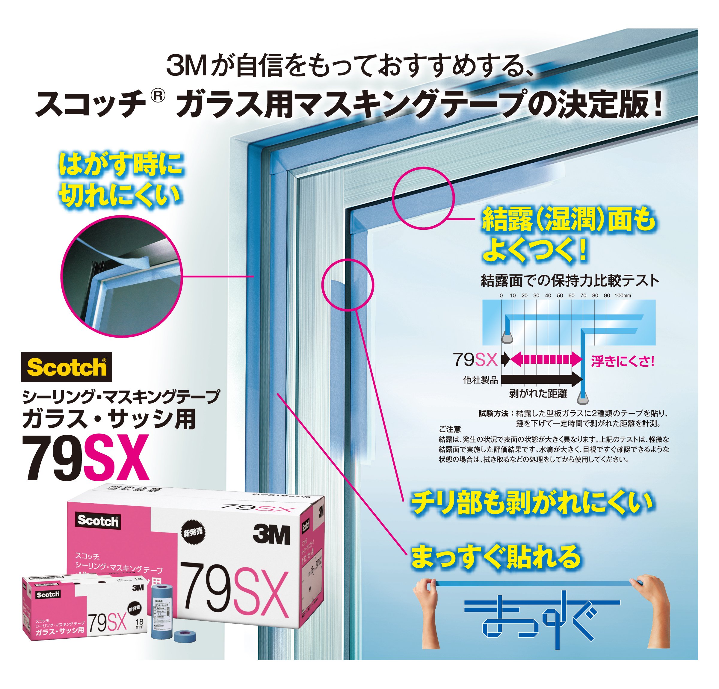 3M 스카치 79SX 유리 샷시용 마스킹 테이프 6권 21mm 이미지 4