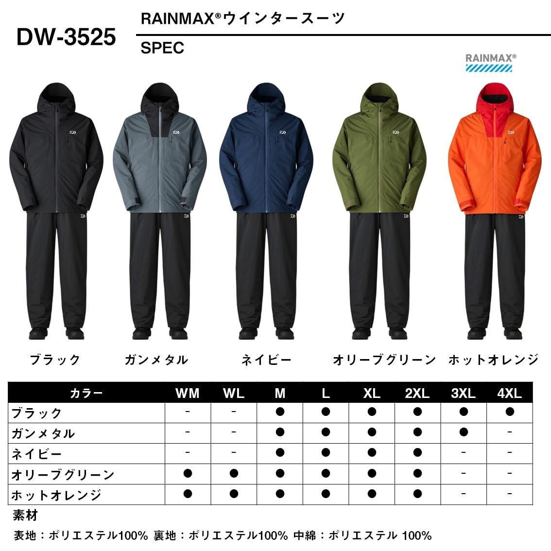 다이와 레인맥스 DW-3525 블랙 M 방한복 이미지 6