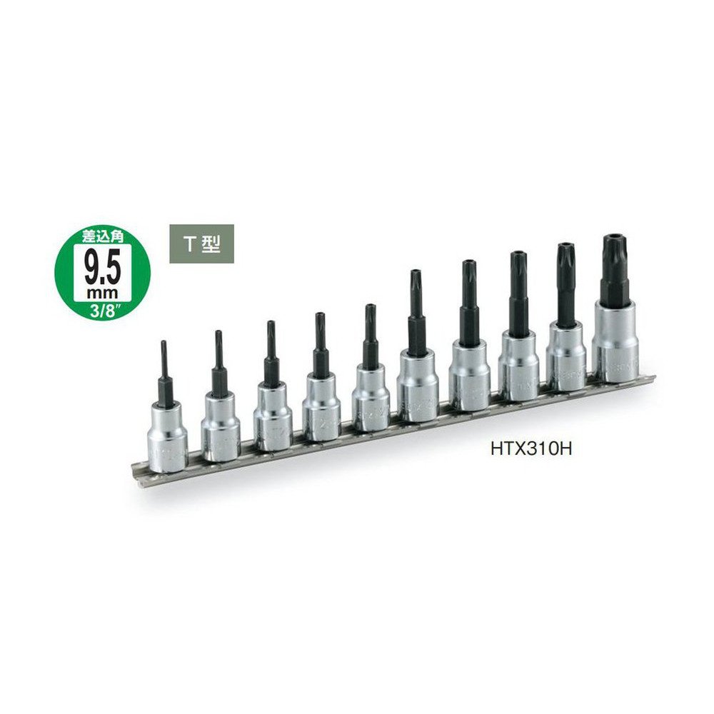 토네 HTX310H 별렌치 소켓 세트 9.5mm 10점 이지리방지형 홀더포함 이미지 2