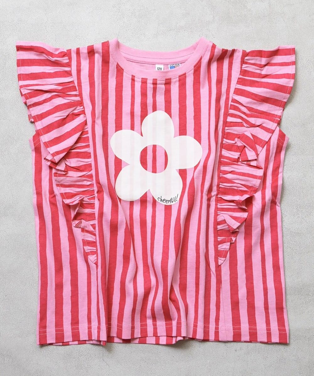마키즈 COTTON from U.S.A 러플 티셔츠 B08 화이트 도트 110 이미지 3