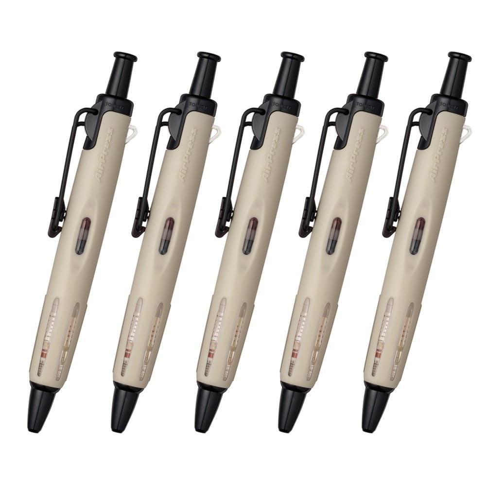 톰보 에어프레스 베이지 BC-APN22 0.7mm 가압식 유성볼펜 5본