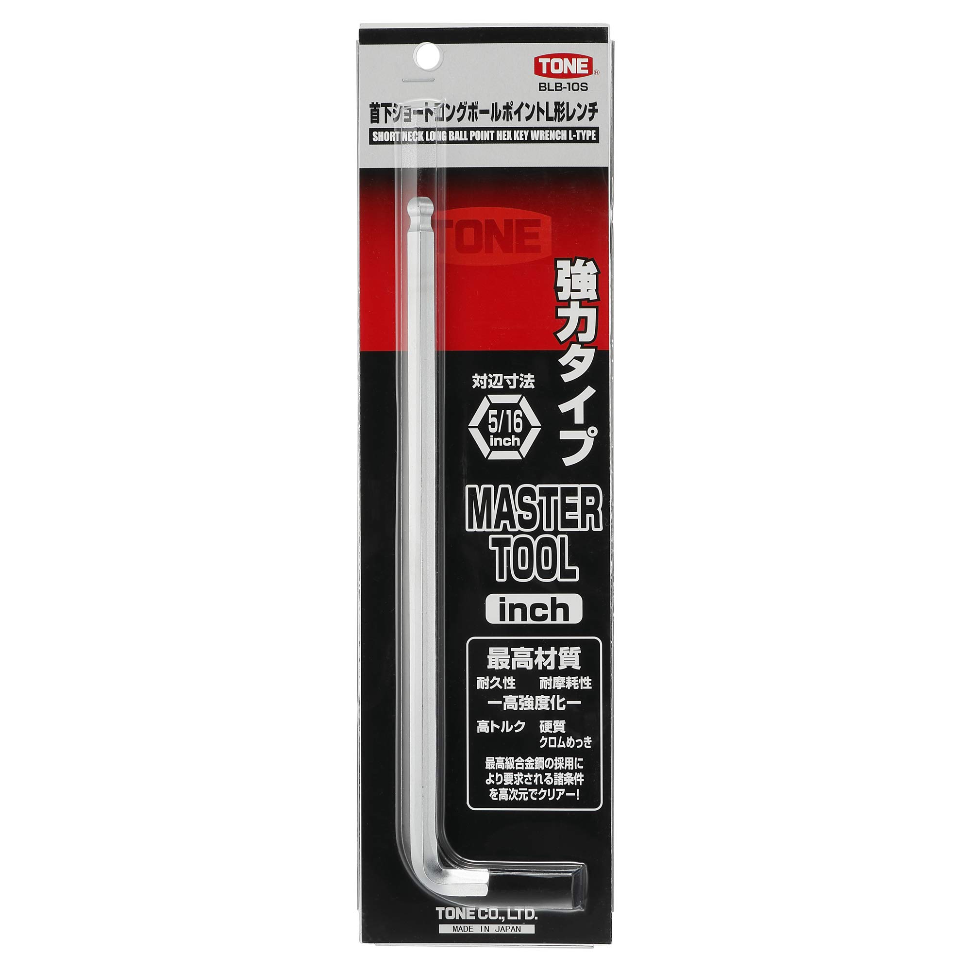 토네 BLB-10S 5/16인치 볼포인트 L형 렌치 숏롱타입 이미지 3